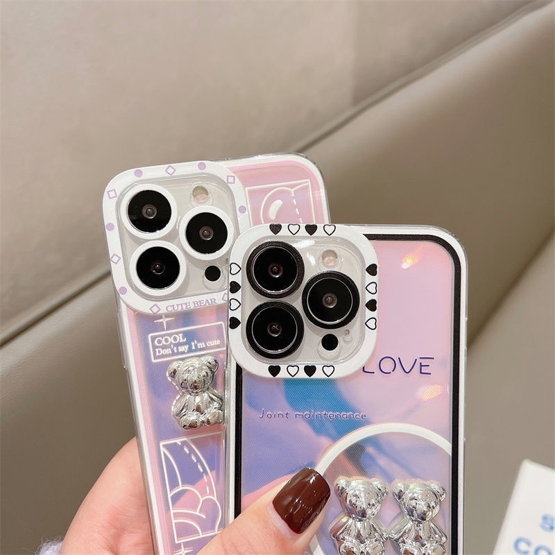 Ốp Điện Thoại Hình Gấu 3D Chống Sốc Cho iPhone 12 13 11 Pro Max X Xs Max Xr