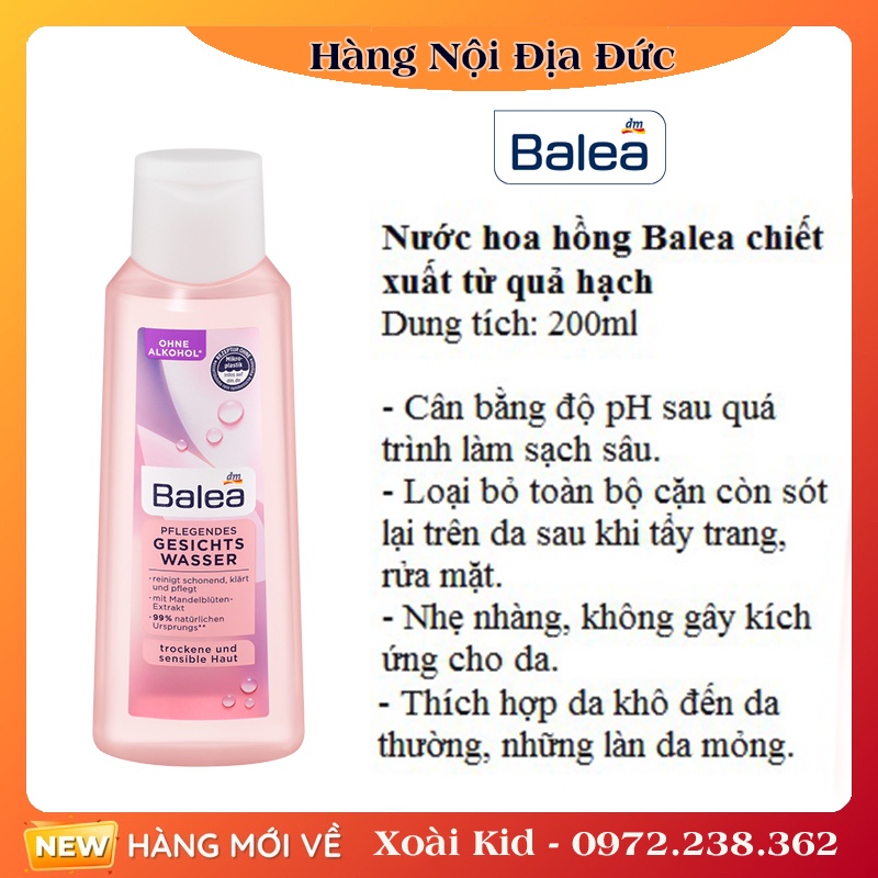 Nước hoa hồng Balea Đức - Date mới Đủ Bill