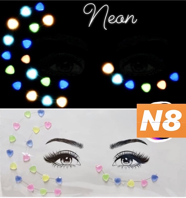 Neon Face sticker ‼️Dán mặt Neon phát sáng trong đêm đi Rave Fes‼️ | BigBuy360 - bigbuy360.vn