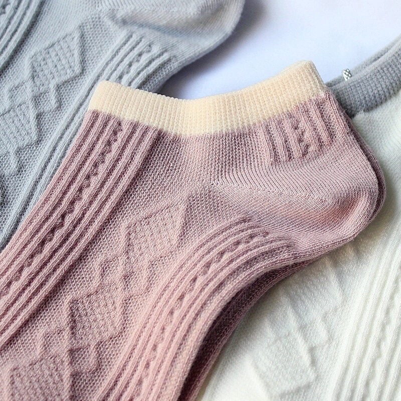 [TonaShoe] Vớ Cổ Ngắn Unisex Cotton Co Giãn Hút Mồ Hôi, Hoạ Tiết Xinh Xắn Phù Hợp Với Mọi Loại Giày
