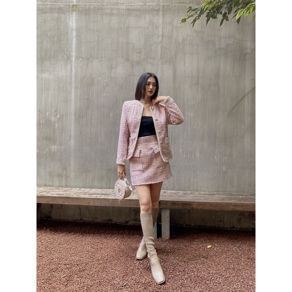 WHITELAZZ | Set áo blazer chân váy - Fiona Tweed Set