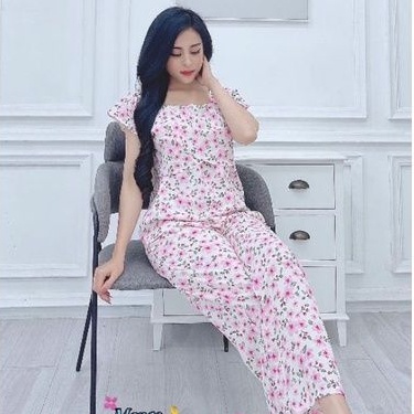 Bộ Mặc Nhà Lụa Mango Cao Cấp Tay Cánh Tiên Quần Dài Thiết Kế MớiGiảm 10K Đơn 200K
