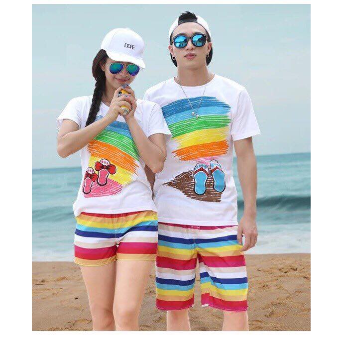 Quần đôi đi biển hàng QC