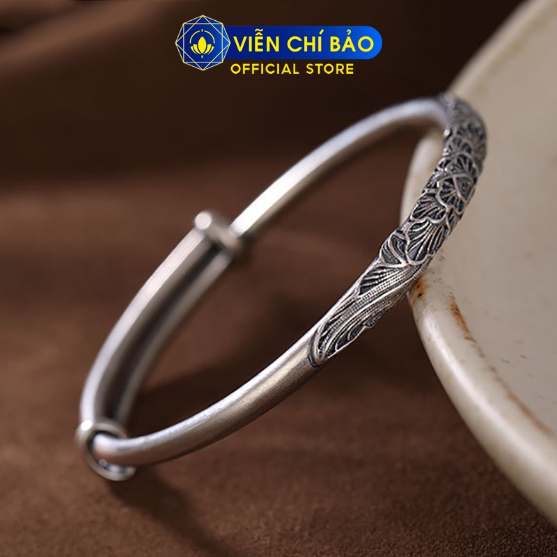 Kiềng bạc nữ họa tiết hoa cổ điển chất liệu bạc Thái 925 thời trang phụ kiện trang sức nữ Viễn Chí Bảo L000307