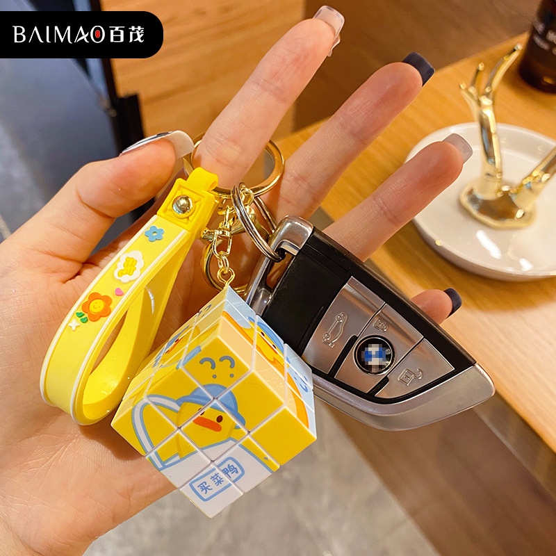 Móc Khóa Hình Khối Rubik Mini Hoạt Hình Dễ Thương