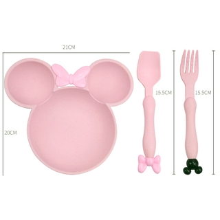 Bộ bát ăn hình chuột Mickey bằng lúa mạch cho bé