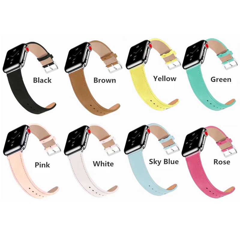 Dây đeo đồng hồ thay thế bằng da 44mm 40mm 38mm 42mm thích hợp cho Iwatch Se 6 5 4 3 2 1