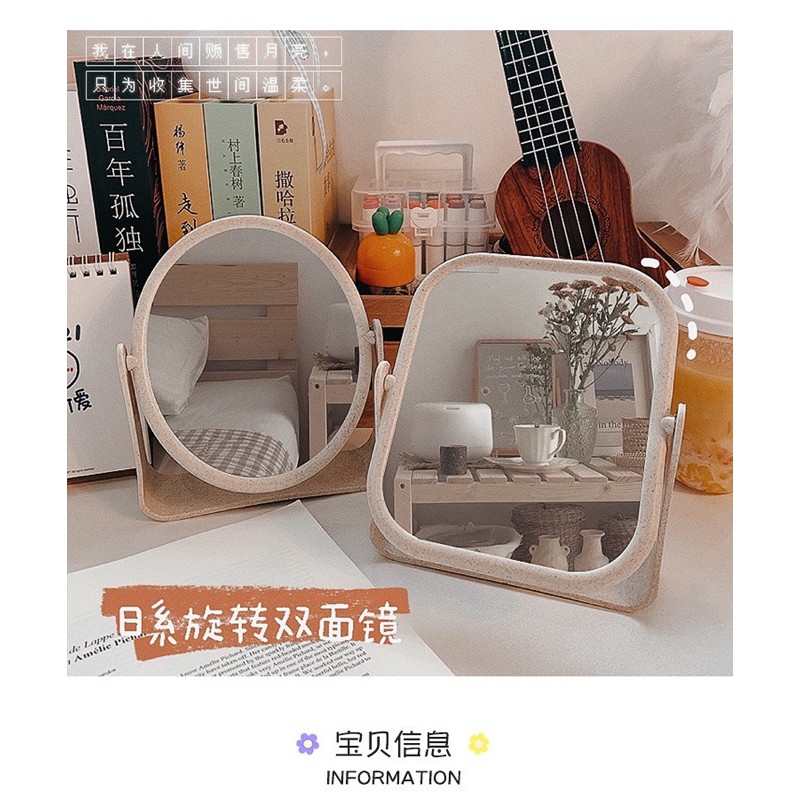 GƯƠNG TRANG ĐIỂM ĐỂ BÀN HÌNH CHỮ NHẬT HÌNH TRÒN