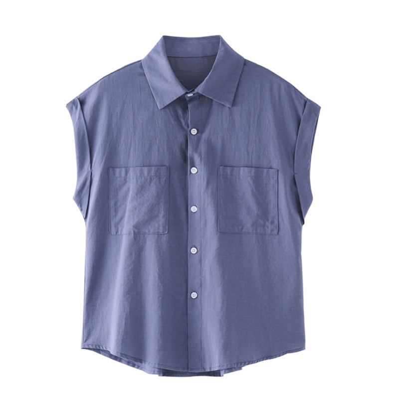 Áo Sơ Mi Tay Ngắn Dáng Rộng Màu Trơn Thời Trang Cho Nữ