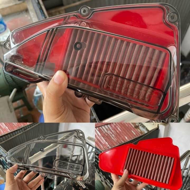 Combo ốp pô air , lọc gió thép , vịt cao su gắn như ZIN Vision 21 22