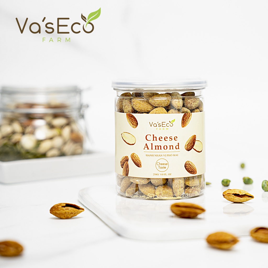 Hạt hạnh nhân sấy chín, rang bơ Va'sEco Farm