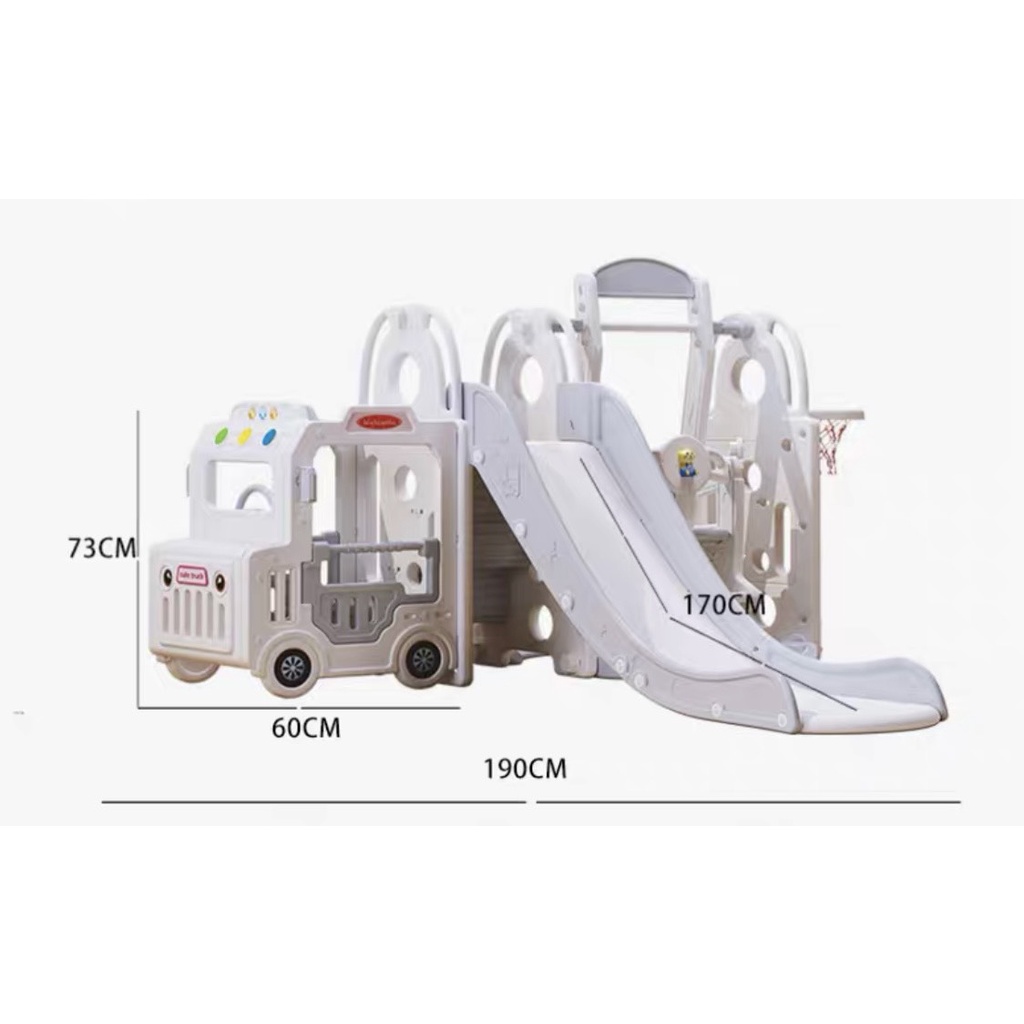 Cầu trượt xích đu BUS cho bé, nhà ô tô có đèn nhạc vô lăng BABYCOSI xịn xò đẹp lắm