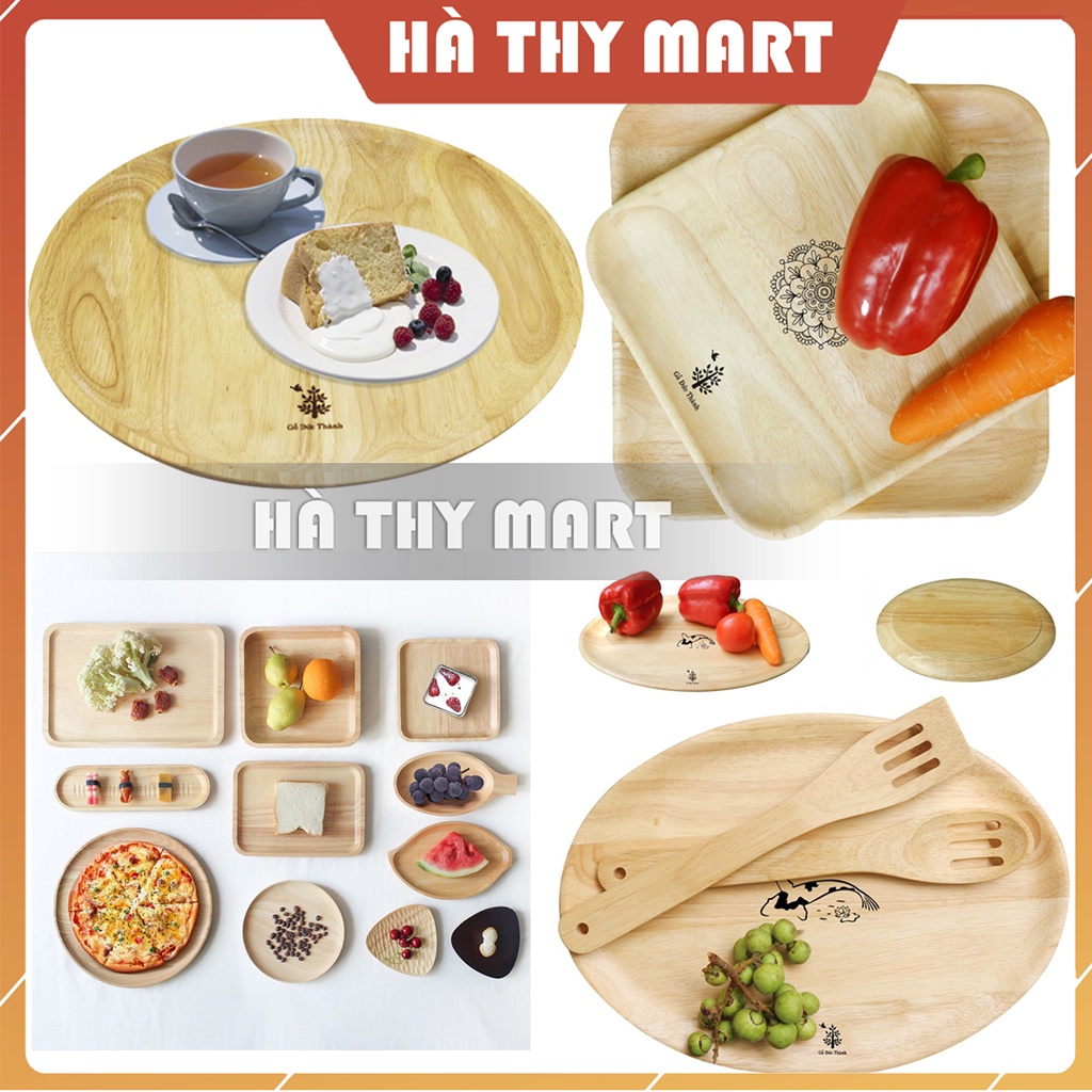 Đĩa gỗ đựng đồ ăn 6 mẫu decor chụp ảnh trang trí Đức Thành [3 Kiểu 2 SIZE]