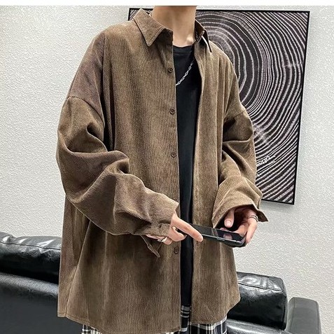 Áo khoác sơ mi tay dài size lớn phong cách Nhật cổ điển dành cho nam M-3XL