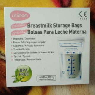 Hộp 10 túi trữ sữa unimom 210ml