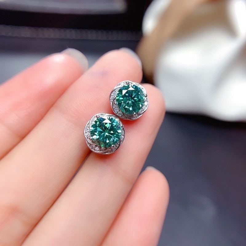 Bông tai bạc 925 đính đá thời trang cá tính
