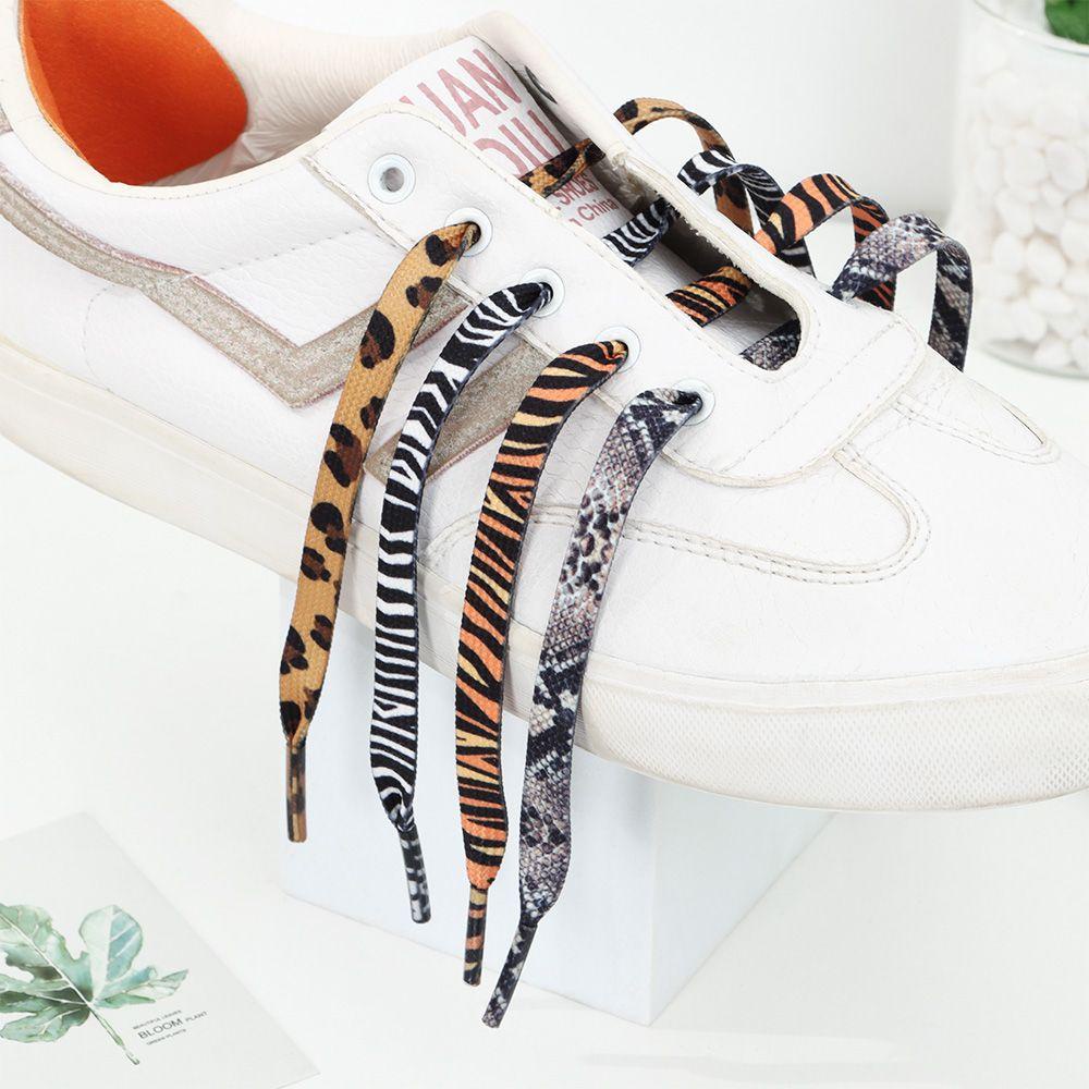.N Dây Giày Thể Thao Họa Tiết Da Báo Ngựa Vằn Cổ Điển