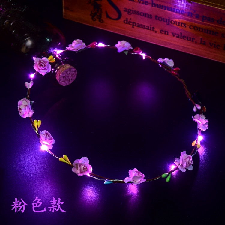 Vòng hoa có đèn LED nhiều màu thiết kế độc đáo dành cho nữ