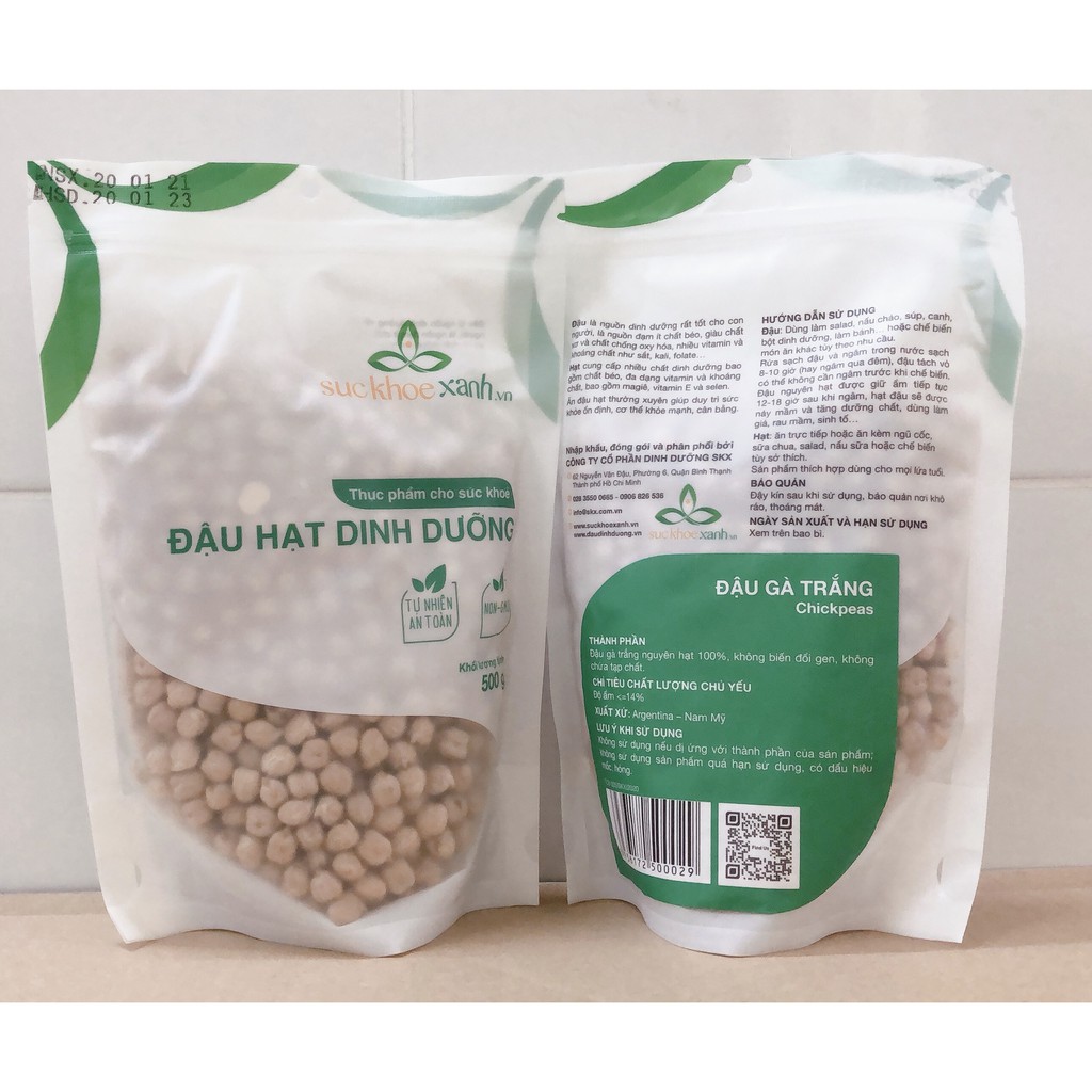 Đậu Gà Hữu Cơ Cho Bé Trắng 500G Hàng Nhập Khẩu MỸ/ARGENTINA HCM