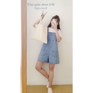 Yếm short jean 2 túi YN022