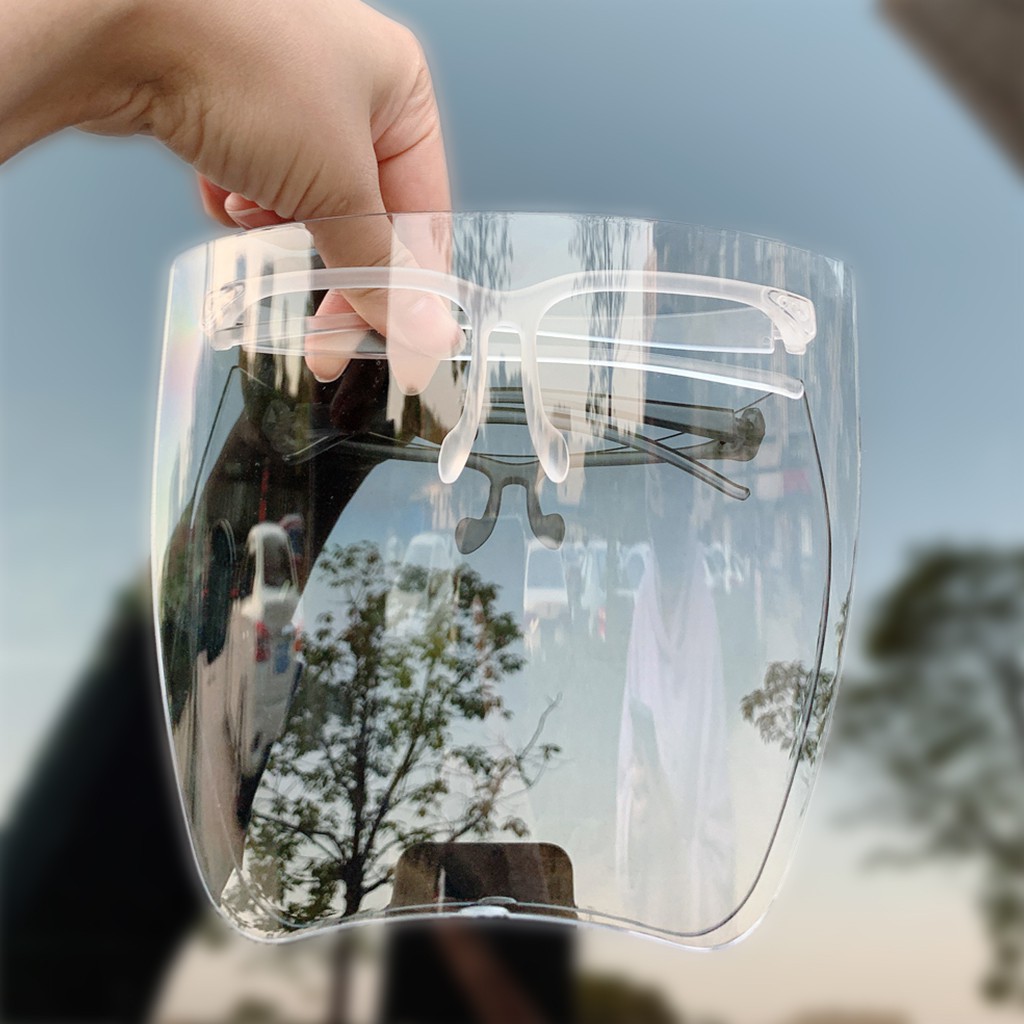 ⊙❄♗Kính【Stock】 kính Chống Bụi Đi Đường, Kính Bảo Hộ Giọt Bắn thấm nước và vi rút tấm che mặt face shield