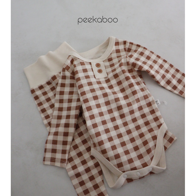 (Chính hãng) Bộ suit cài cúc đũng kèm quần kẻ dài tay Cony 2022 co giãn PEEKABOO made in Korea thời trang trẻ em cho bé