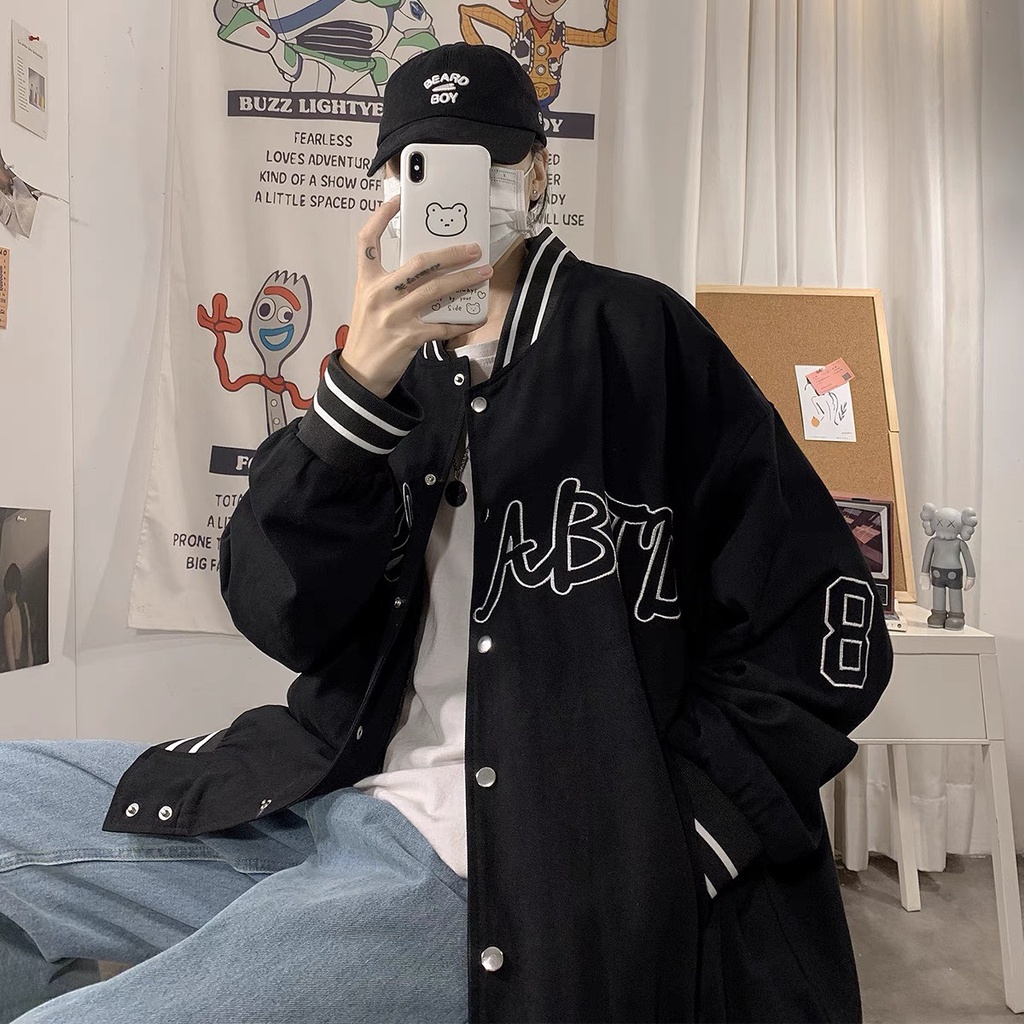 Áo khoác bomber UNISEX, Áo bomber bóng chày ABJ chất dày dặn mặc đi học, đi chơi
