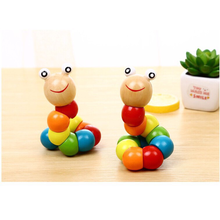 Đồ Chơi Gỗ Sâu Ong Uốn Dẻo Cho Bé Rèn Luyện Sự Khéo Léo Và Linh Hoạt Của Đôi Tay