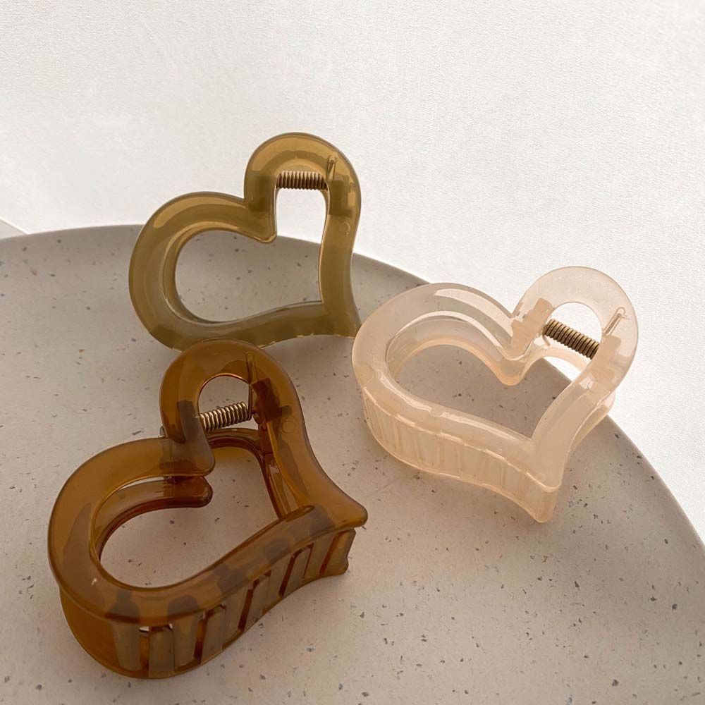 Kẹp tóc hình trái tim/oval màu sắc độc đáo phong cách Hàn Quốc cho nữ