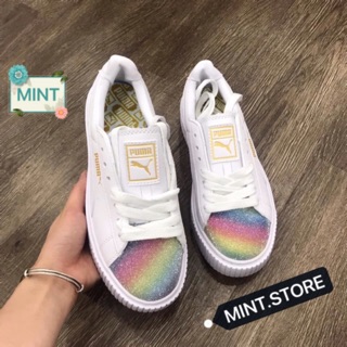 Giày sneaker mcq gót nhũ full box