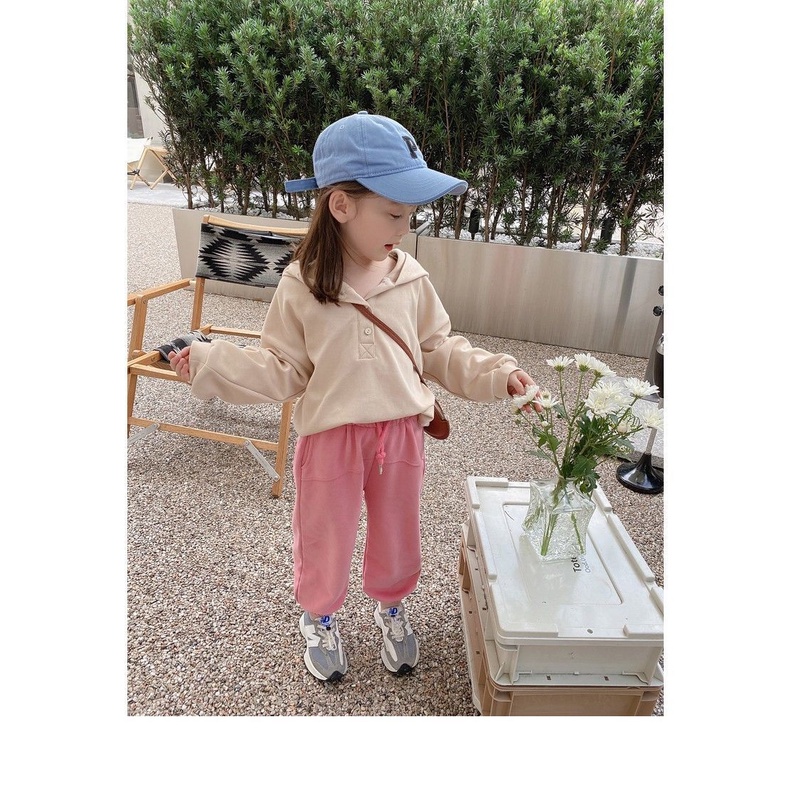 [Babycat] Hàng Có Sẵn Áo Thun polo Cotton Nguyên Chất Tay Dài Có Mũ Trùm Đầu Phong Cách Hàn Quốc Nhật Bản Mùa Thu Hàng Mới Dành Cho Bé Gái