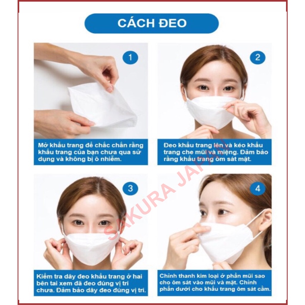 Khẩu trang KF94 chống bụi mịn và kháng khuẩn cao cấp Set 10 chiếc