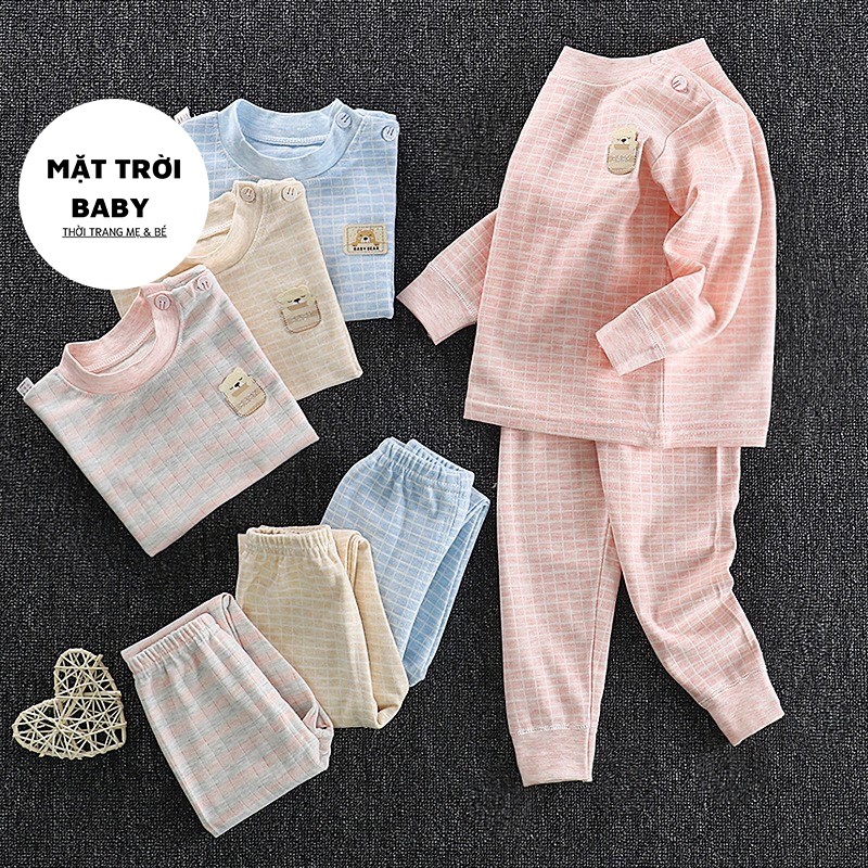 bộ thu đông cotton vải mềm, thoáng khí cho trẻ em từ 1-3 tuổi