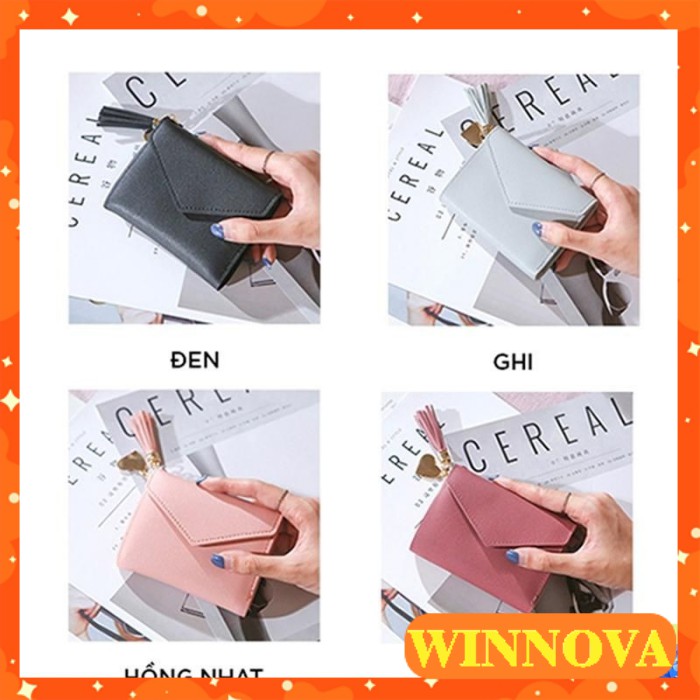 Ví nữ mini ngắn cầm tay cao cấp cute dễ thương nhỏ gọn bỏ túi thời trang giá rẻ WINNOVA AV70