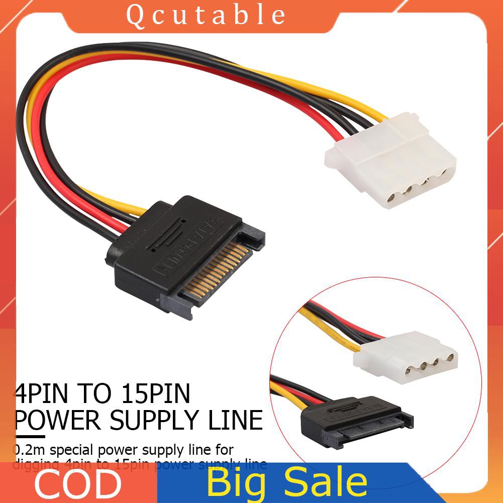 Dây Cáp Nguồn 8 Inch Sata 15-pin Male Sang Molex 4-pin Female