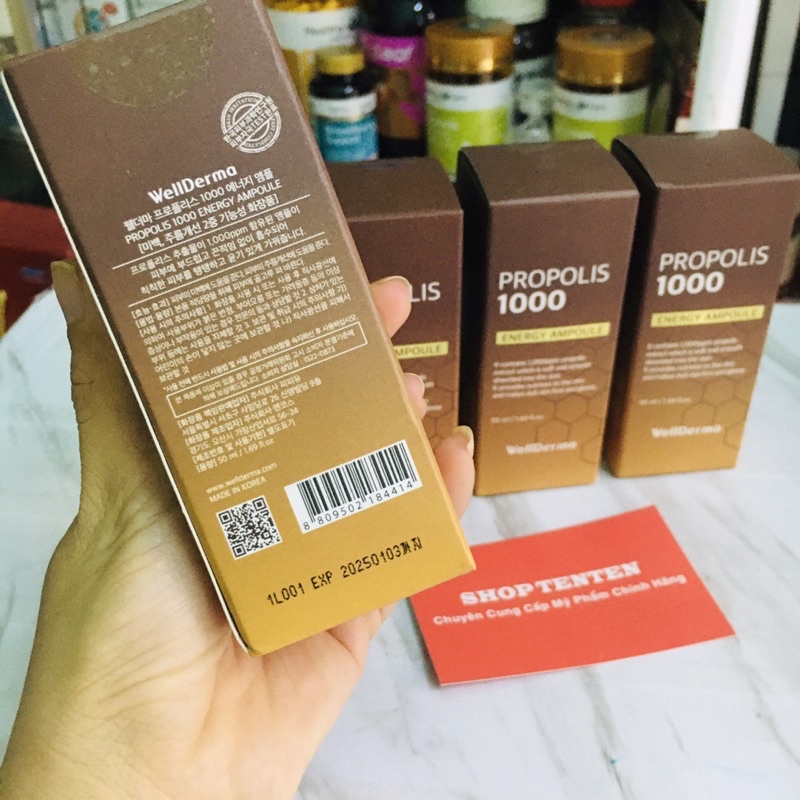 Tinh Chất Keo Ong WellDerma Propolis 1000 Phục Hồi Chống Lão Hóa Thế Hệ Mới, làm dịu và bổ sung độ ẩm cho da