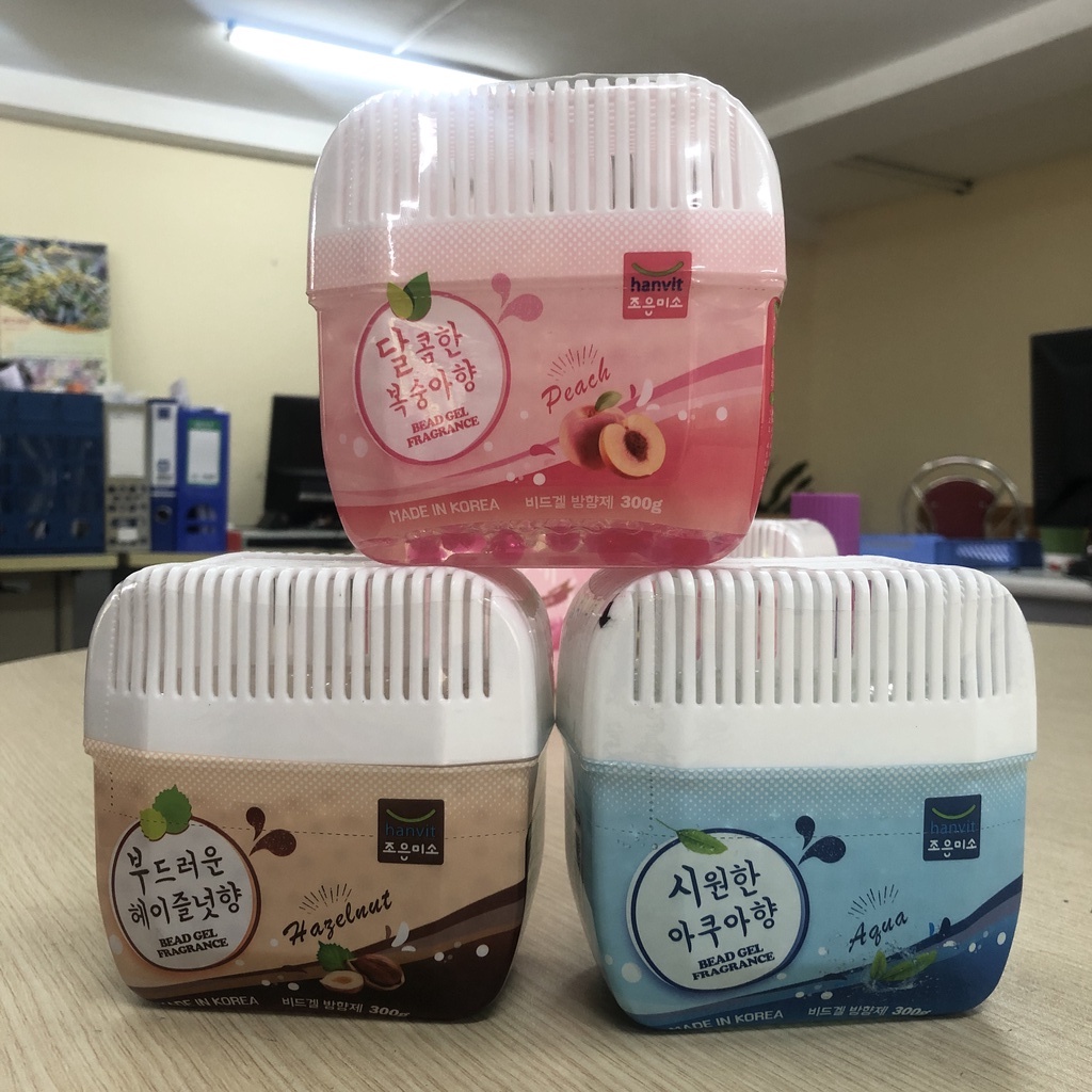 Sáp Thơm Khử Mùi Hàn Quốc HANVIT hộp 300g - Hạt tinh thể, Hương thơm dịu cho Phòng ngủ, Toilet, xe Oto