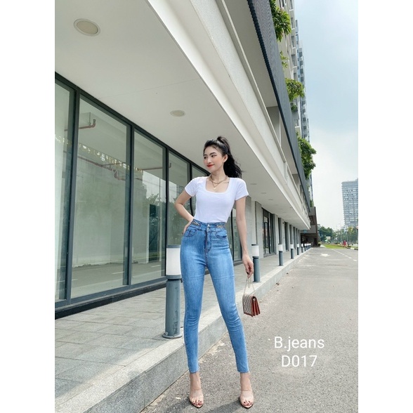Quần jean dài giãn phối xích mã D017, 100% ảnh thật