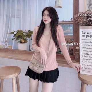 Áo thun giấy cổ tim tay dài!