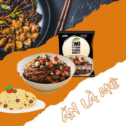 Thùng 20 Gói Mì Tương Đen, Mì Trộn Hàn Quốc KORENO Ăn Liền Hấp Dẫn Lạ Miệng Gói 78g