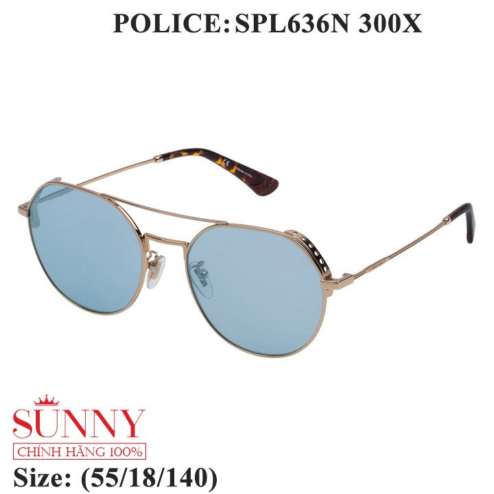 Kính mát thời trang chính hãng Police SPL636 - SPL636N, sp bảo hành toàn quốc, thiết kế dễ đeo bảo vệ mắt