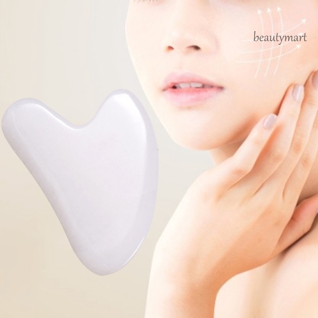 QTM_Guasha Board Heart-Shaped Lift Skin Synthetic Body Massage White Scraper Board for Face