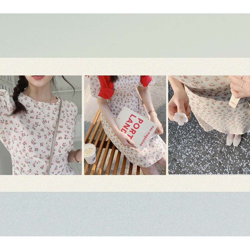 Váy vintage hoa nhí tiểu thư phong cách ulzzang Hàn Quốc V90 - Peyy | BigBuy360 - bigbuy360.vn