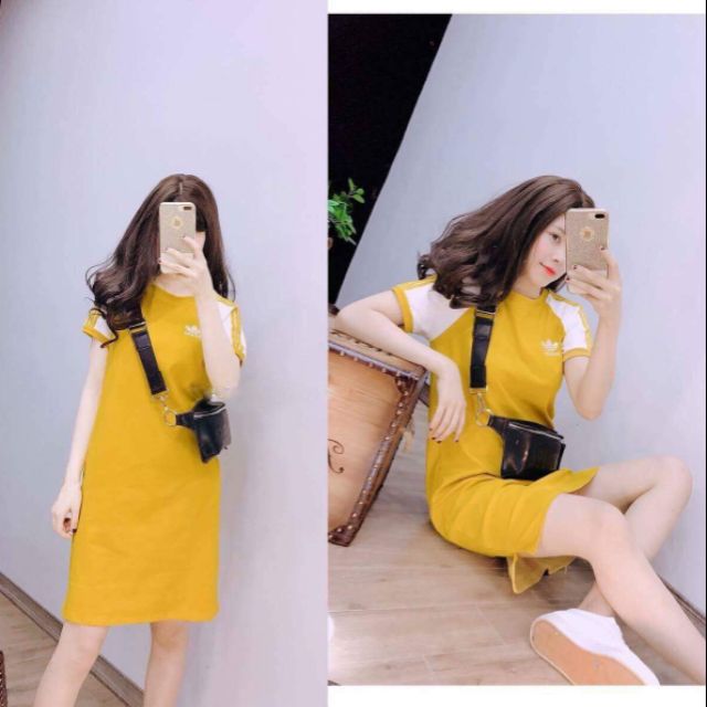 Đầm suông sẻ tà