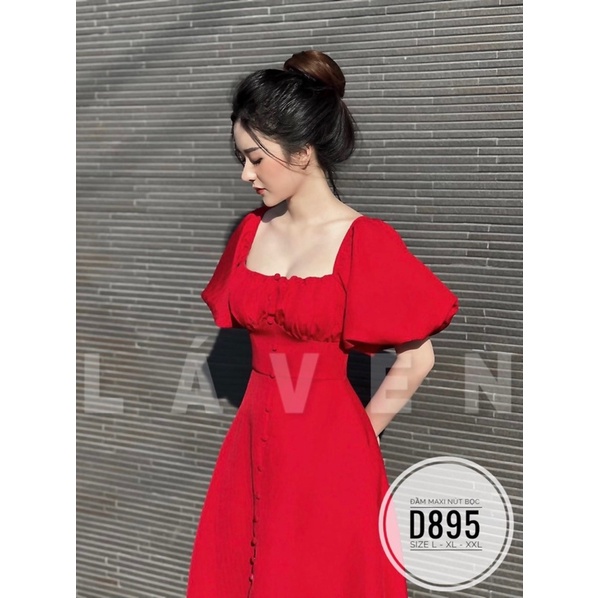 Bigsize Đầm maxi nút bọc D895