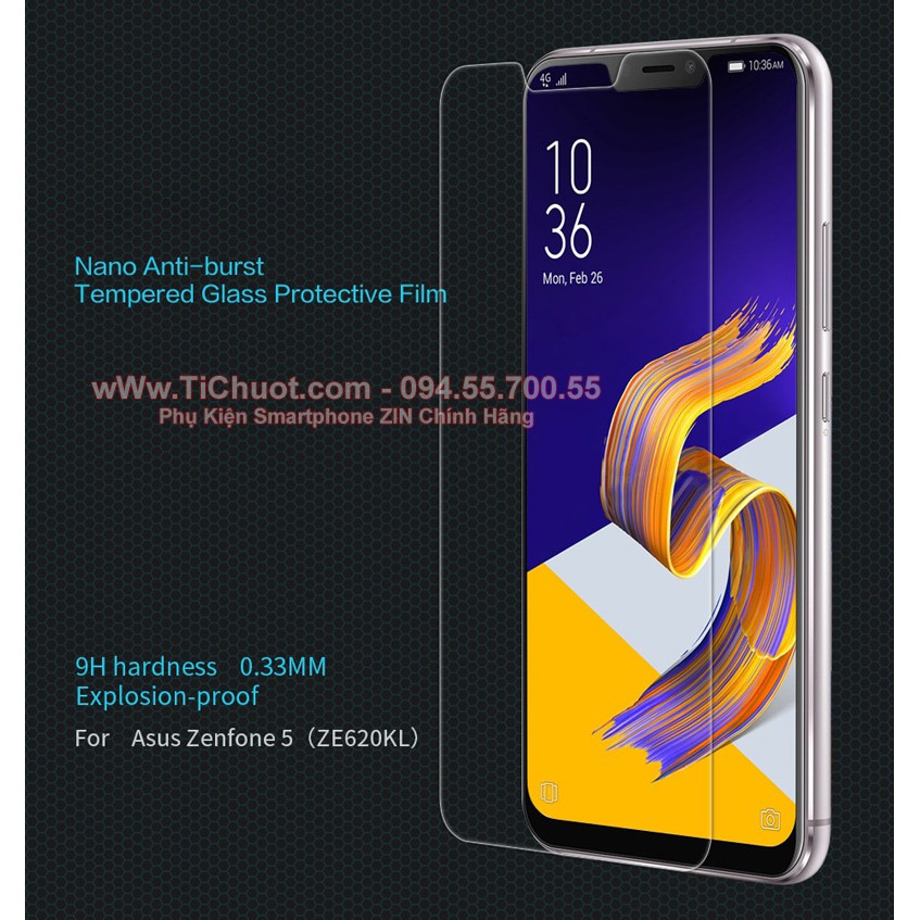 Kính CL Asus Zenfone 5/ 5Z 2018 ZE620KL Cường Lực 2.5D Không FULL, 9H-0.26mm