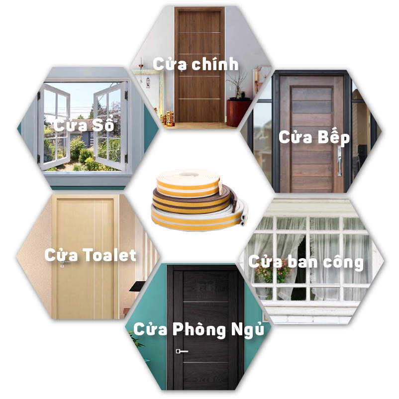 Gioăng dán khung cửa cao su. Gioăng chữ D E I chống bụi, chống côn trùng, cách âm - AZ Store