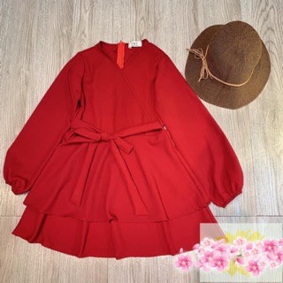 Áo cổ kimono kèm đai thắt nơ