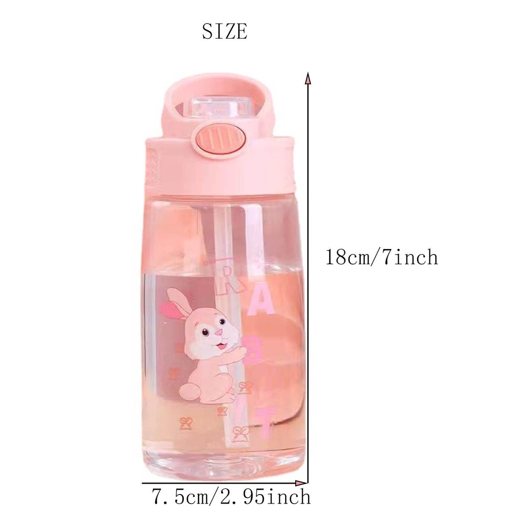 Bình Nước 450ML Chống Tràn Họa Tiết Hoạt Hình Dễ Thương Cho Bé