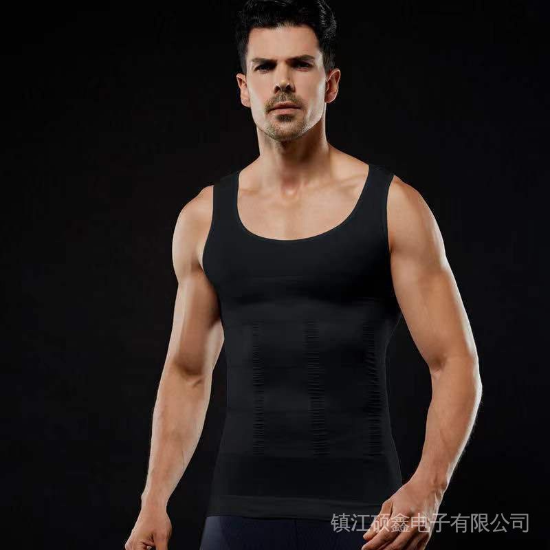 Áo Thun Ba Lỗ Bó Sát Dáng Ôm Tay Ngắn Giúp Định Hình Cơ Thể Dành Cho Nam